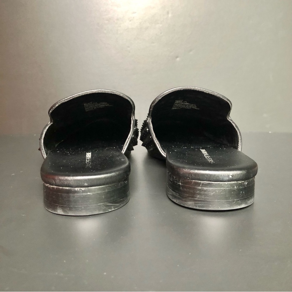 Saks Fifth Avenue Rudy Black Studded Leather Mules Men’s 7 Women’s 8.5 Punk Edgy - Picture 6 of 11